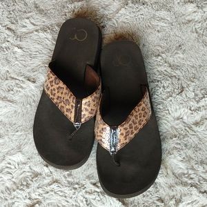 Women’s Animal Print Slide Sandals Brand O.P. Size 9–10